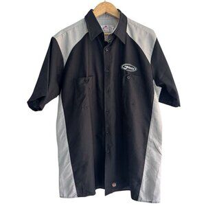 Red Kap Men's Sz XL Black Gray Short Sleeve Industrial Work Shirt w/Logo